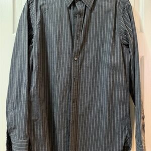 American Eagle Outfitters Charcoal Pinstripe Shirt